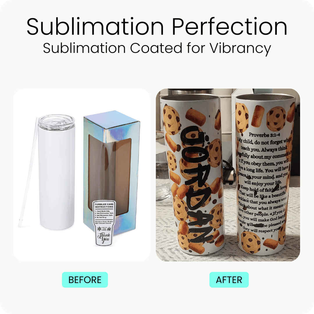 30oz sublimation tumbler before and after