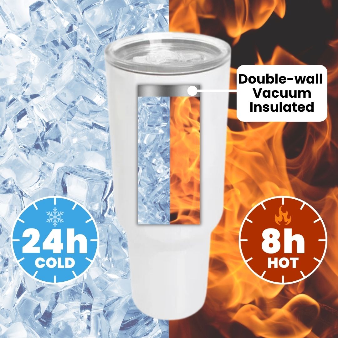 40oz Sublimation Tumbler, insulated for cold & hot beverages