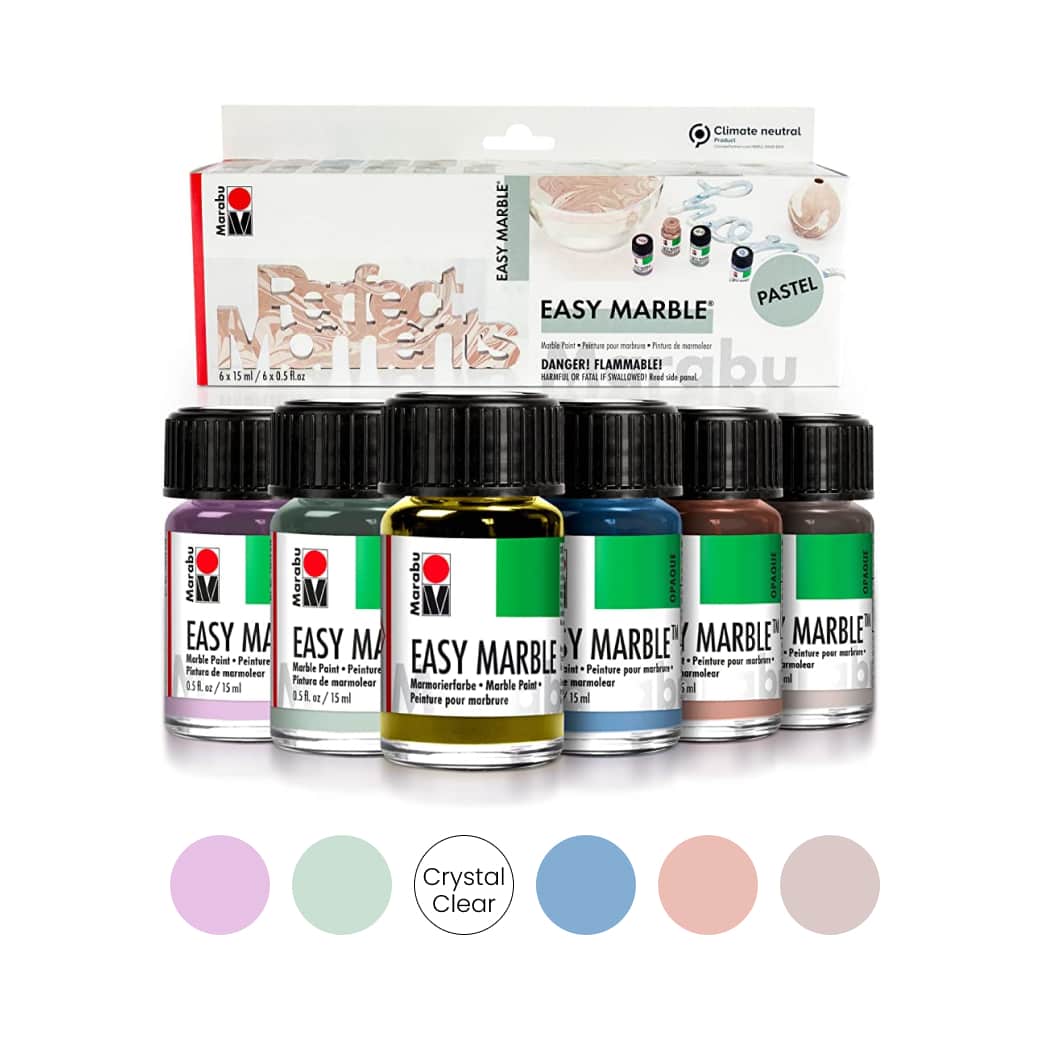 Marabu Easy Marble Paint Set - Metallic Colors Starter Set - Metallic  Marbling Paint Kit for Kids and Adults - Hydro Dipping Paint for Tumblers