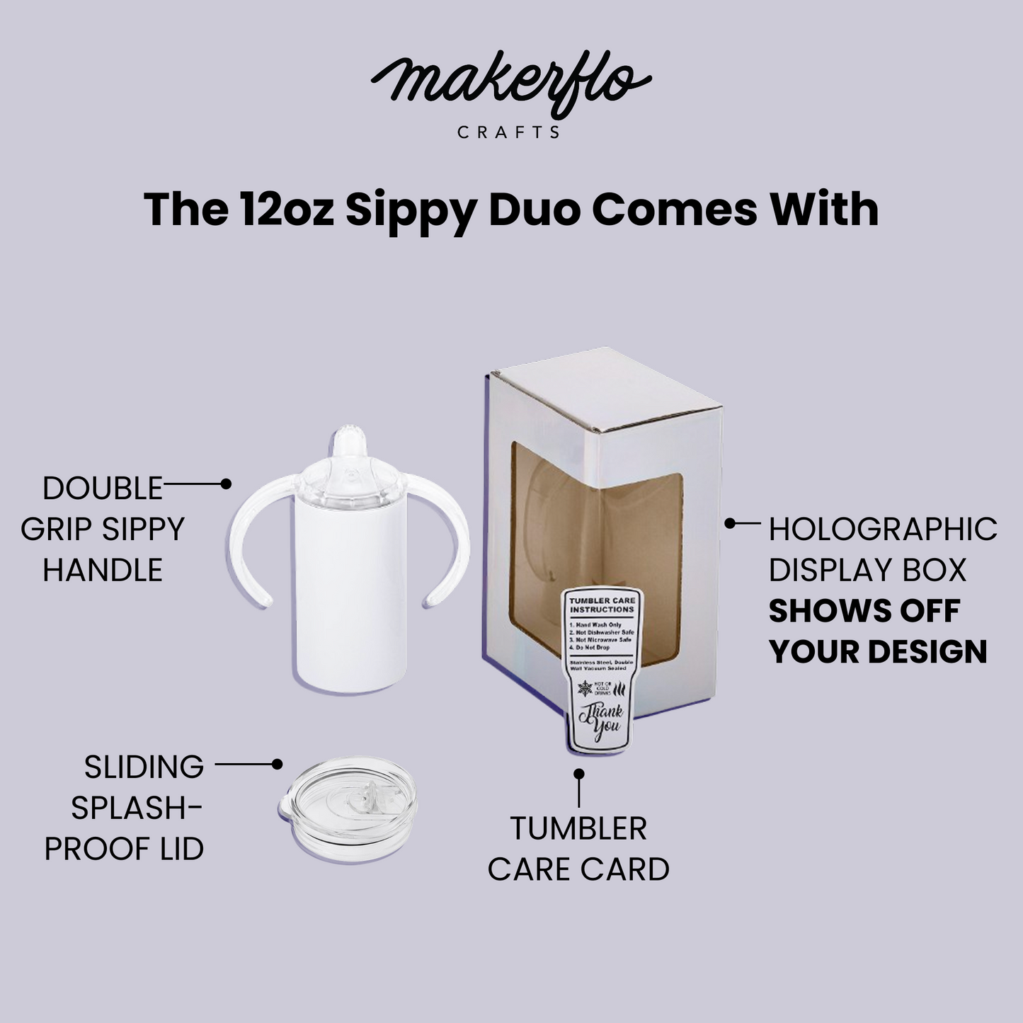 Sublimation Sippy Cup, accessories & display box