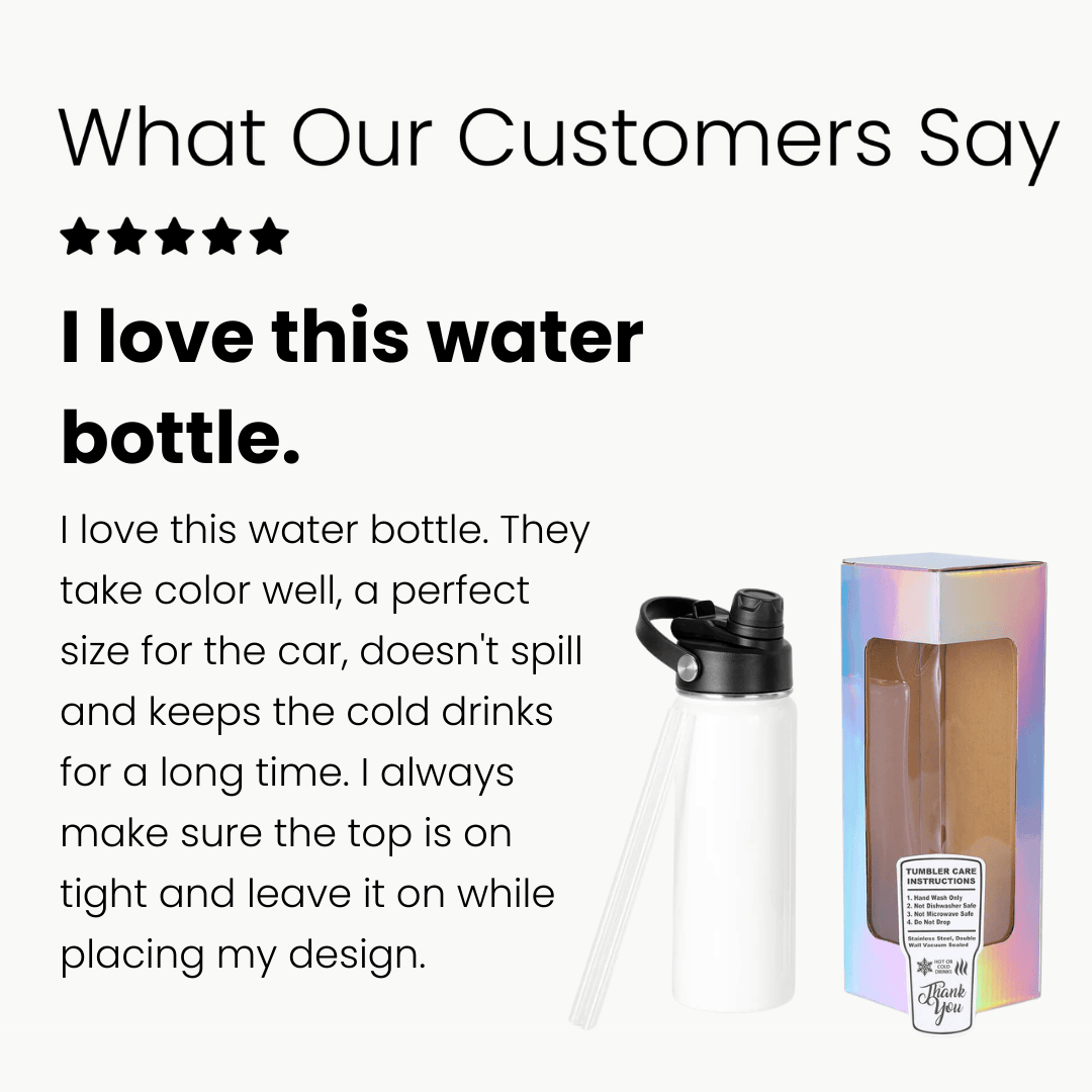 sublimated water bottle, user review