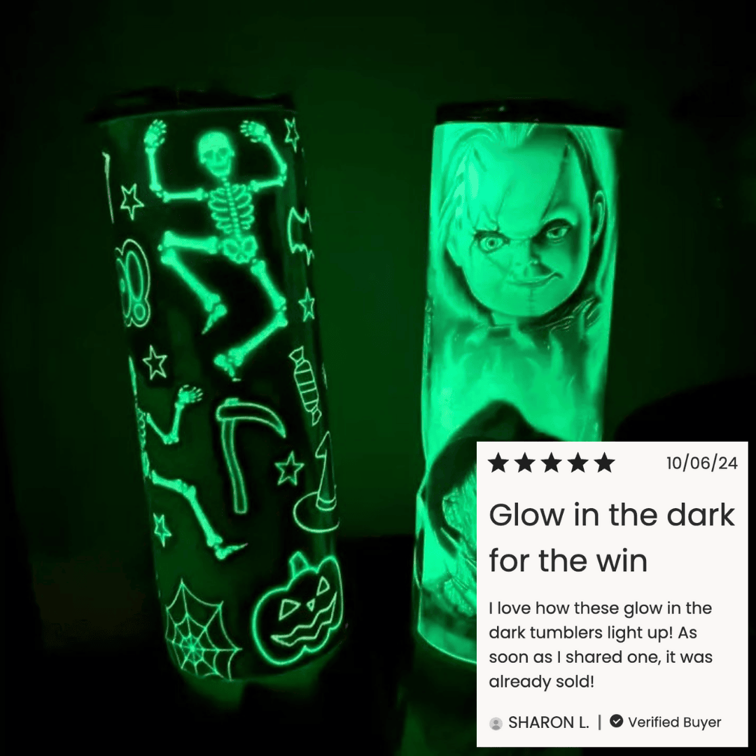 glow in the dark sublimation tumbler, 20oz skinny, featured review