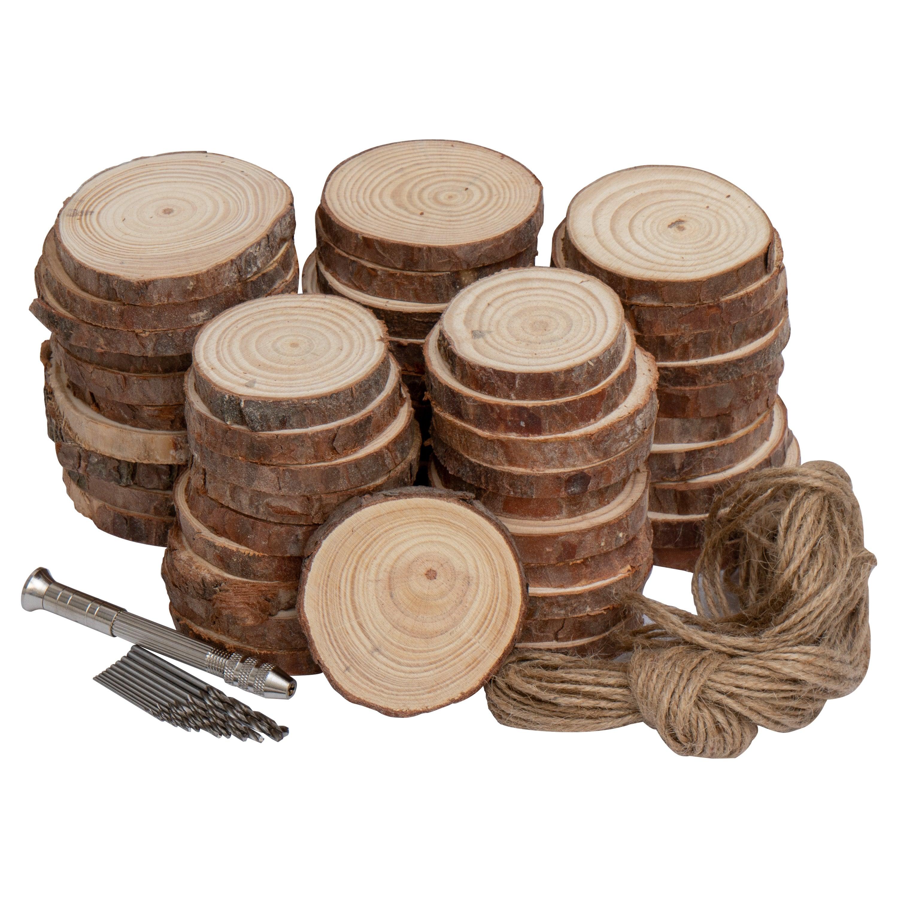 7-11.8inch Unfinished Natural Wood Slices with Tree Bark Round