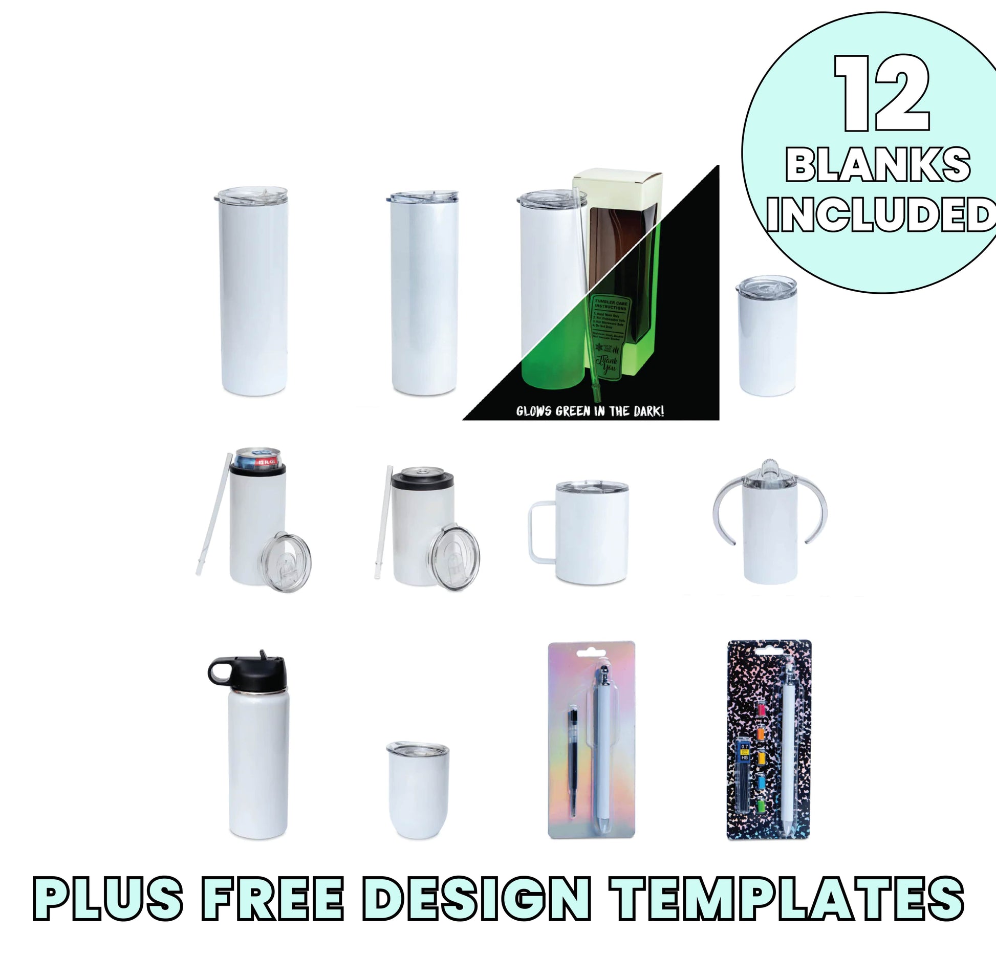 D S 8 Pack Sublimation Tumblers 20 oz Skinny Stainless Steel