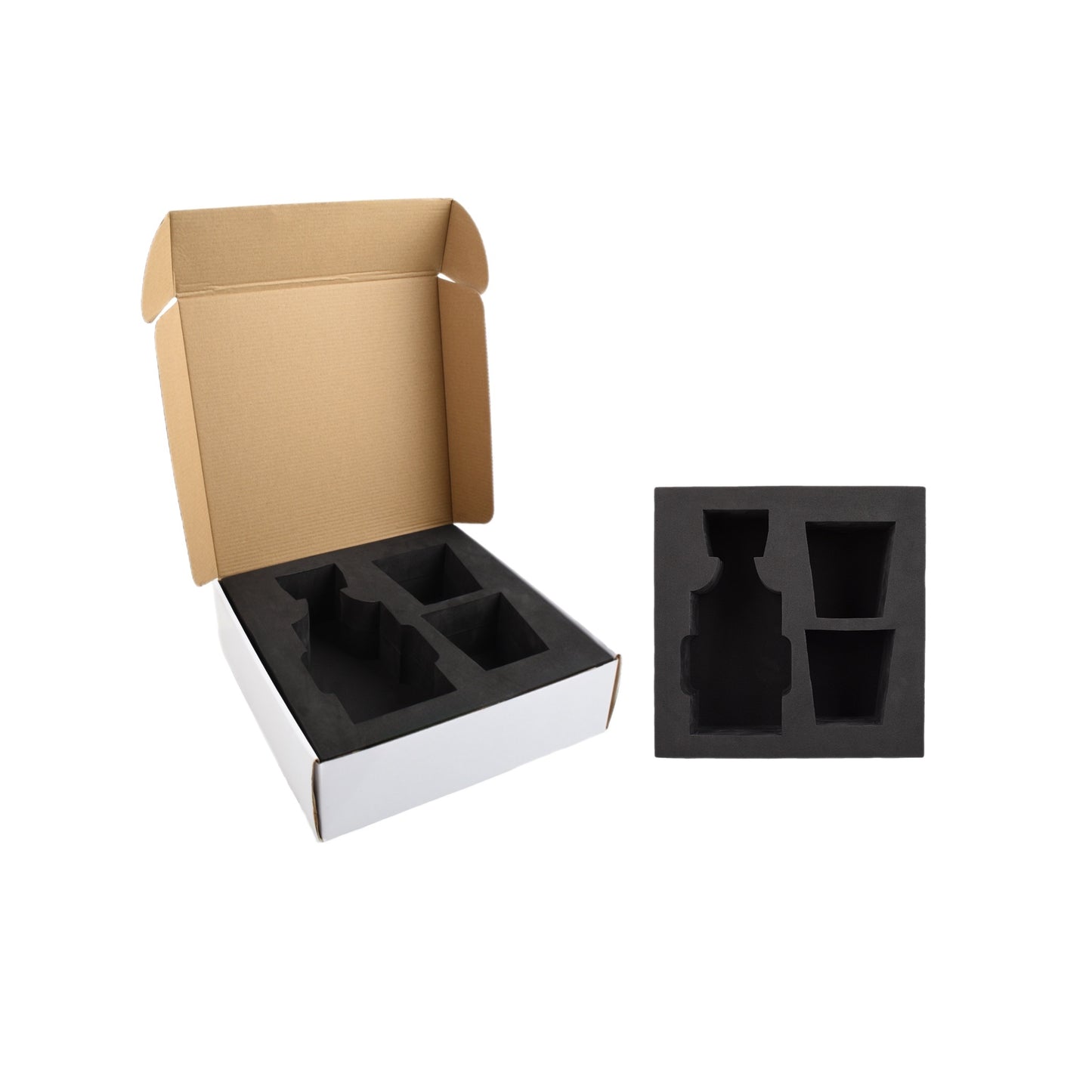 Large Box Foam Set For 1 Decanter and 2 Glasses