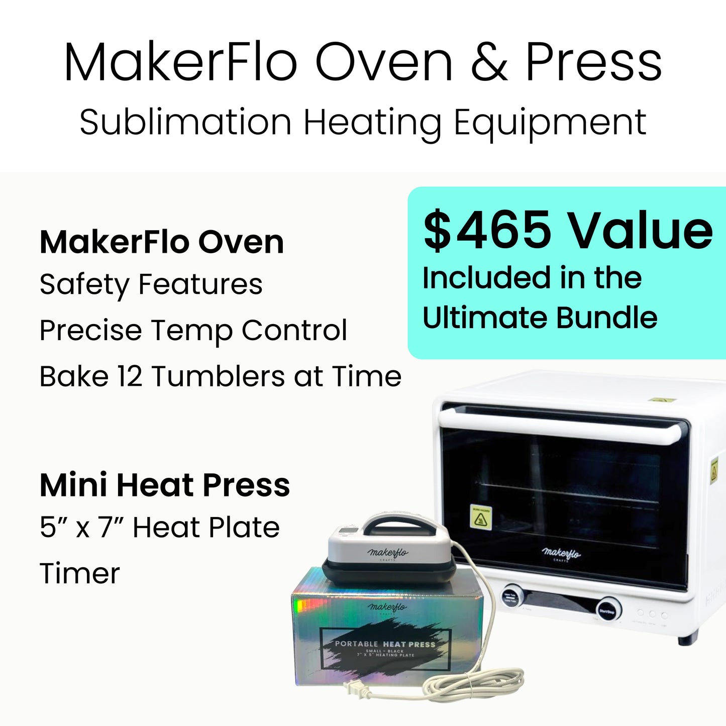 Sublimation Oven for Tumblers & Heat Press for Flat Blanks