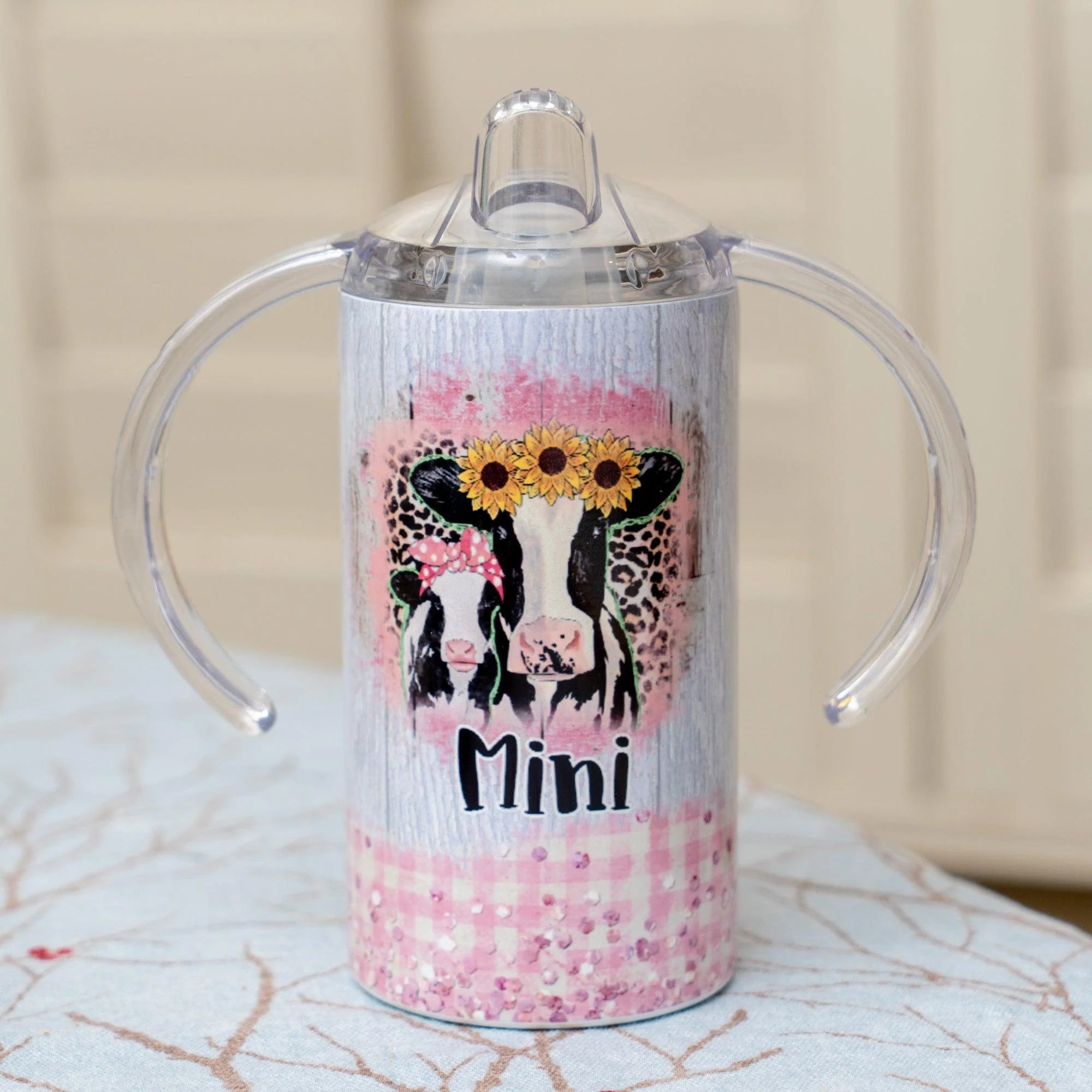 Stainless Steel SHIMMER Sublimation Duo Sippy cup 12oz (seamless