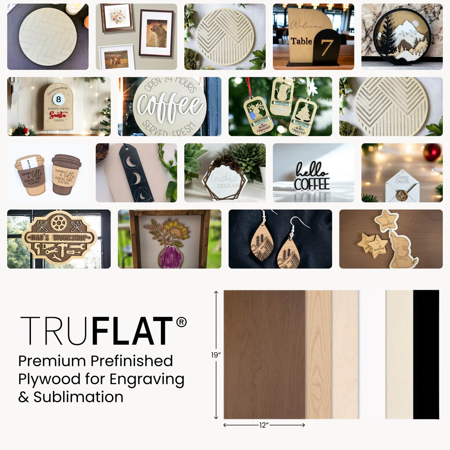 Wood for Laser Cutting by TruFlat