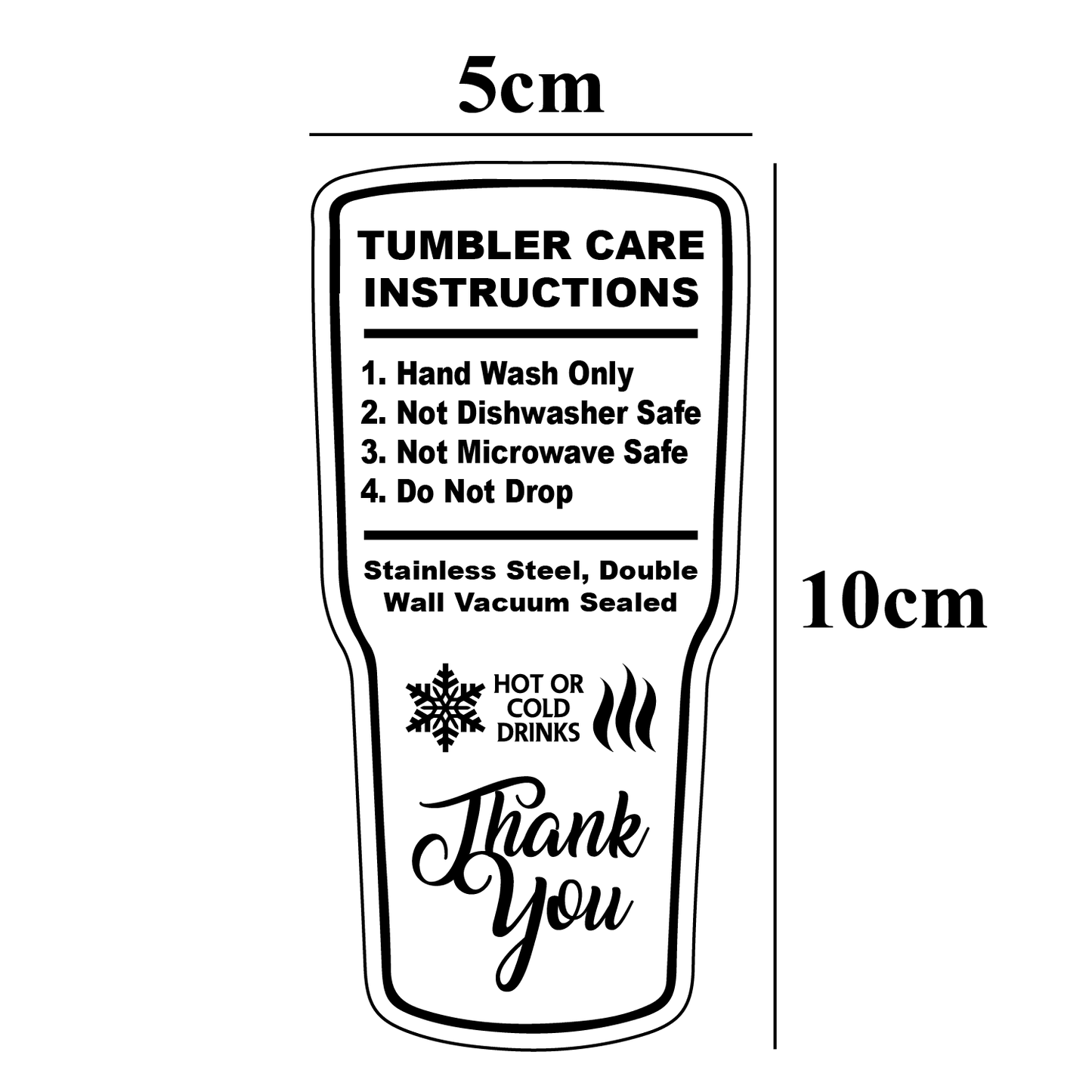 Tumbler Care Cards (Pack of 25)