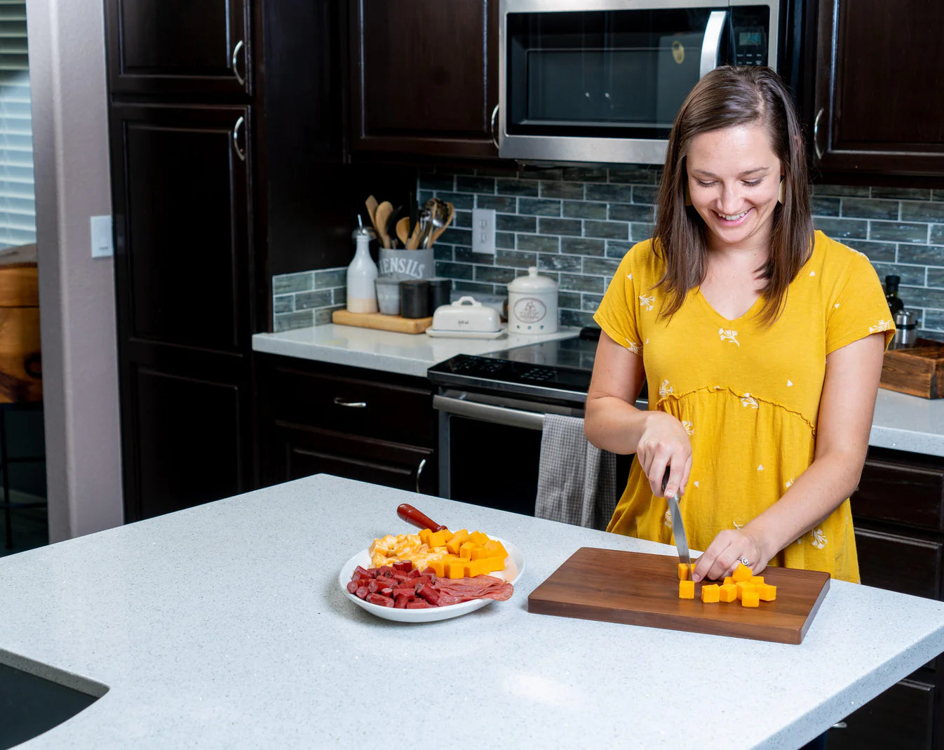 cutting board with lady