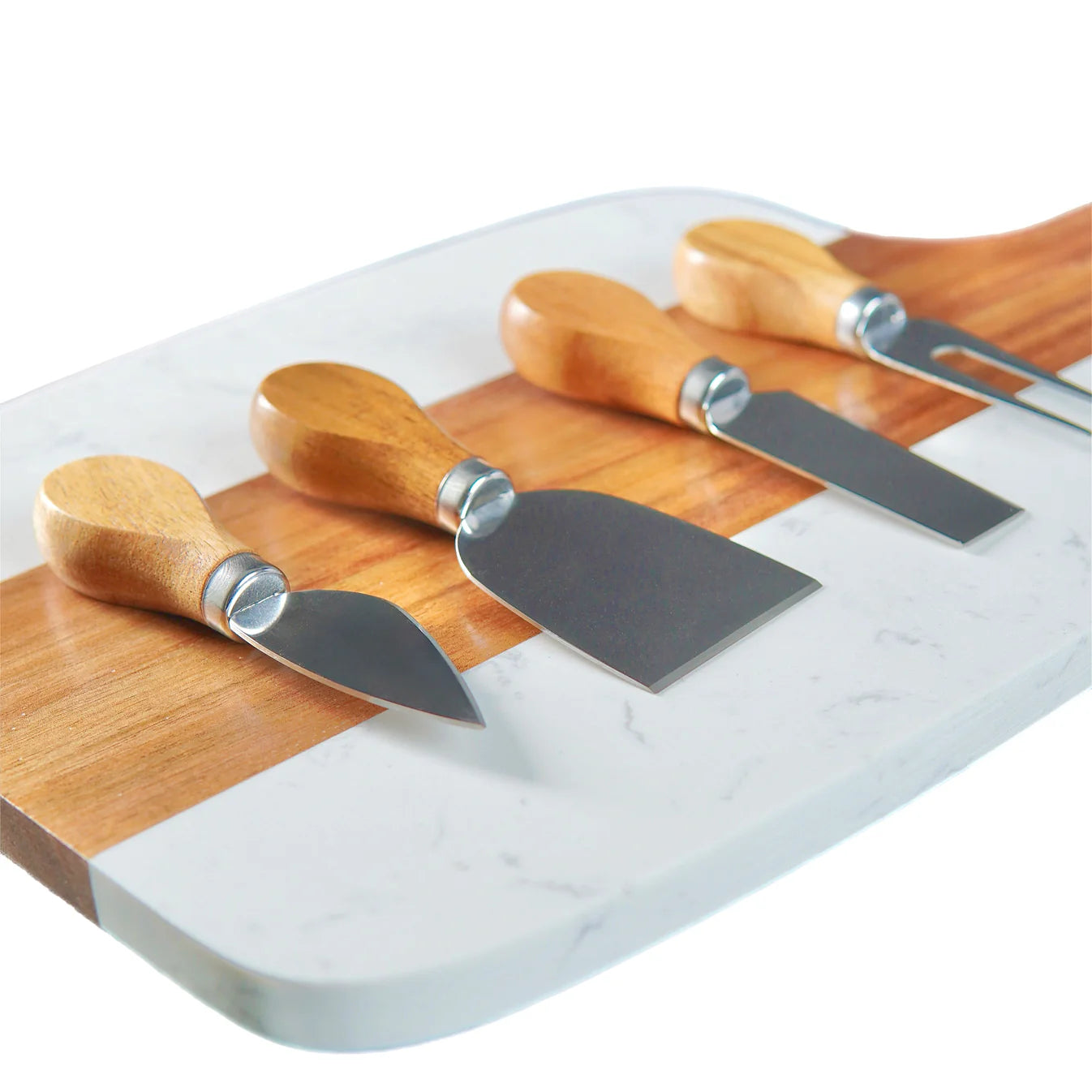 5 Piece Marble and Acacia Wood Serving Board