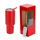 40 oz tumbler red box, lid, straw