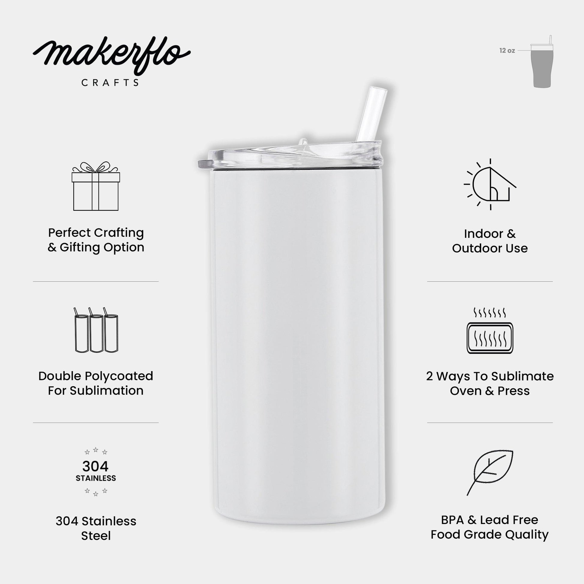 Sublimation Tumblers Bulk Skinny, Stainless Steel Double Wall Insulated  Straight Sublimation Cups Blank With Lids, Straws, Individually Wrapped,  Heat Shrink Wrap. - Temu Czech Republic