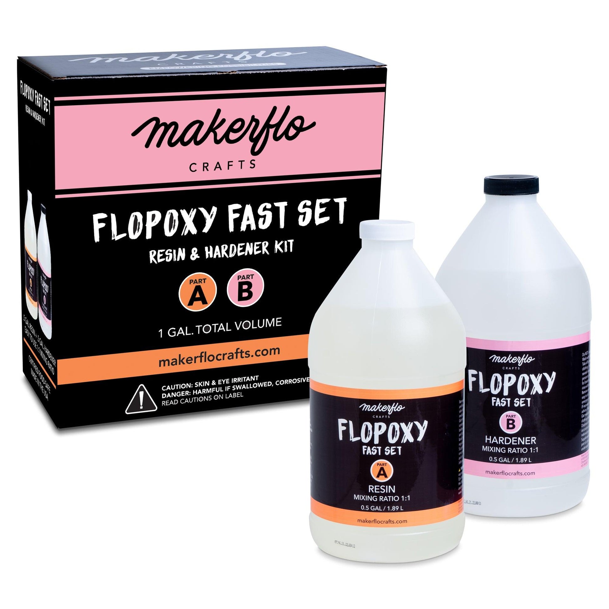 Flopoxy Fast Set - Resin + Hardener Epoxy Kit – MakerFlo Crafts