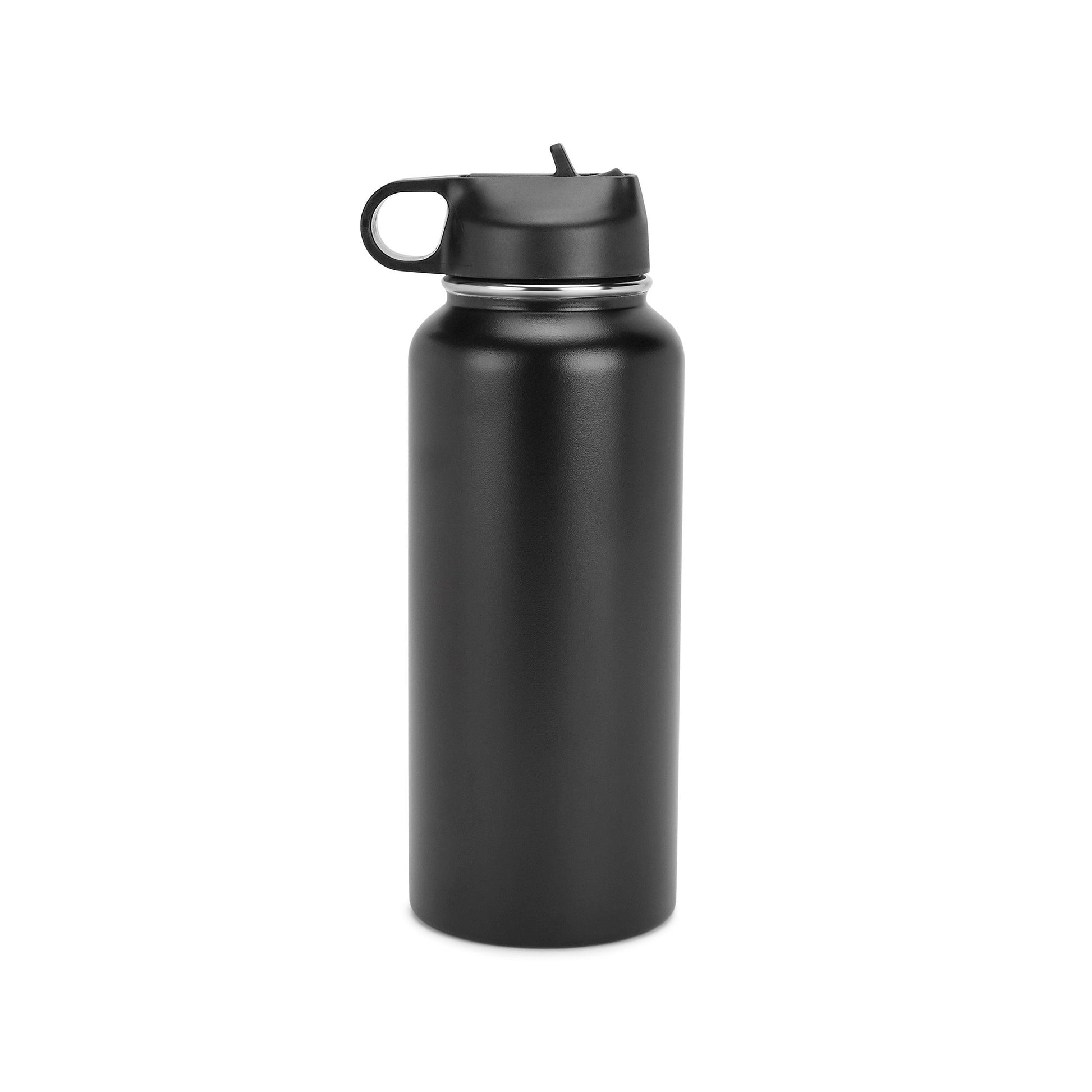 slm 32 oz Stainless Steel Water Bottle - Black Double-Wall Screw On Cap