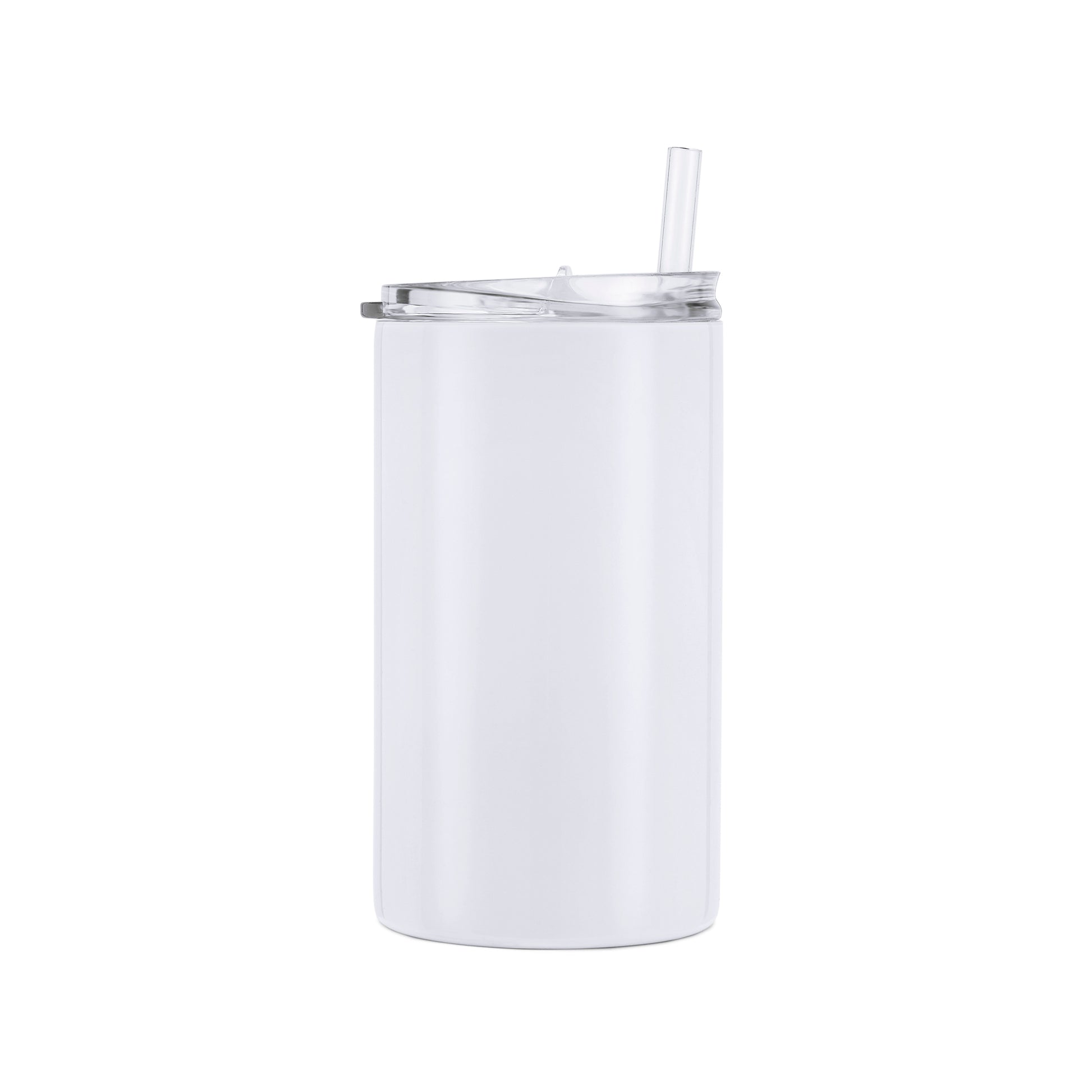 Sublimation White Steel Holographic Glitter Skinny Tumbler with Straw 20 oz