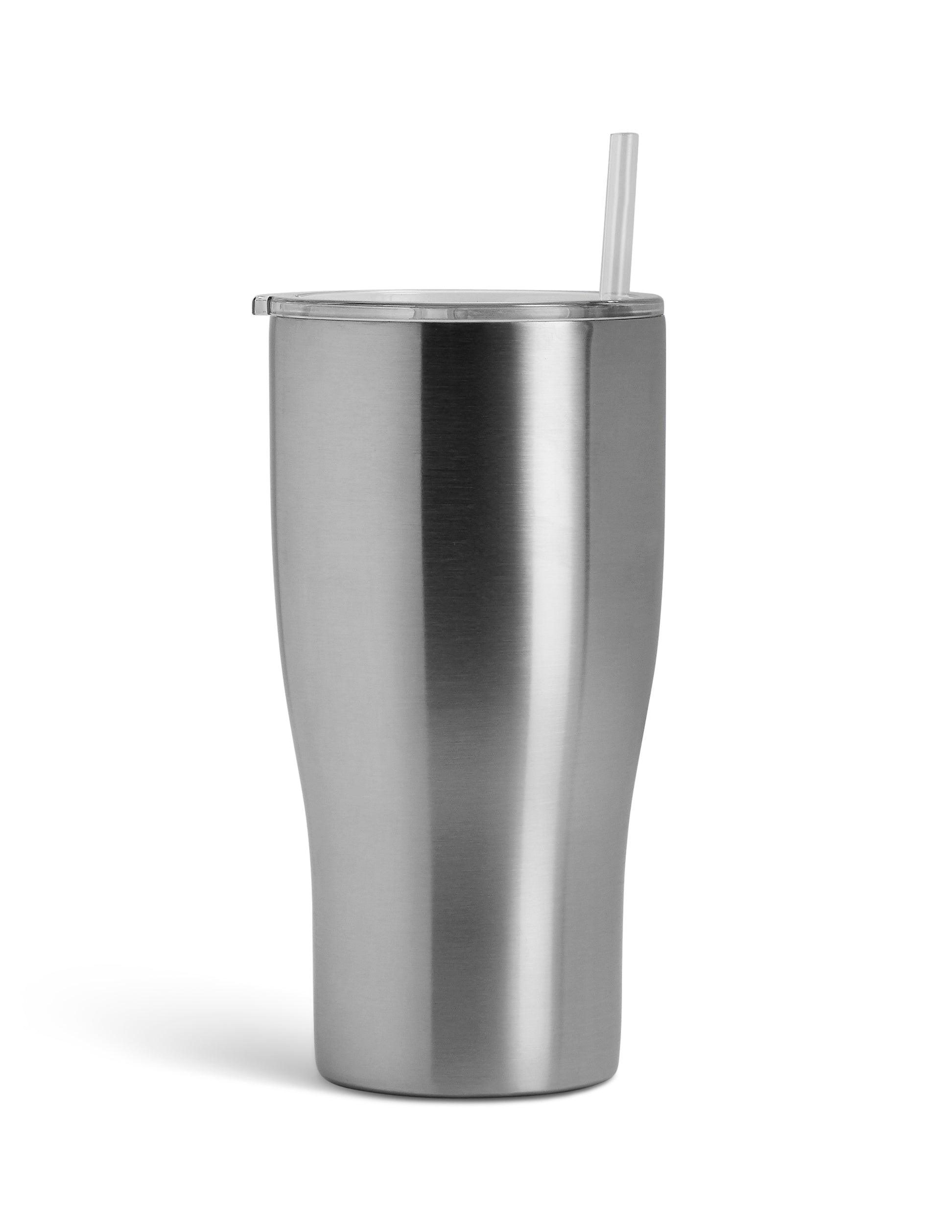 MakerFlo 30 oz, 25 Pack, Rimless Stainless Steel Insulated Travel Tumbler, Silver