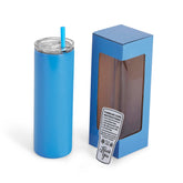 powder coated skinny tumbler blue