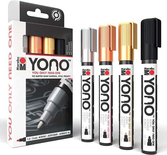 Metallic Marabu YONO Markers 4-Pack