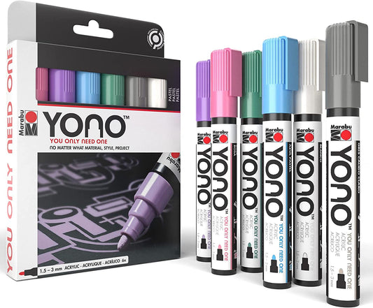 Pastel Marabu YONO Markers 6-Pack