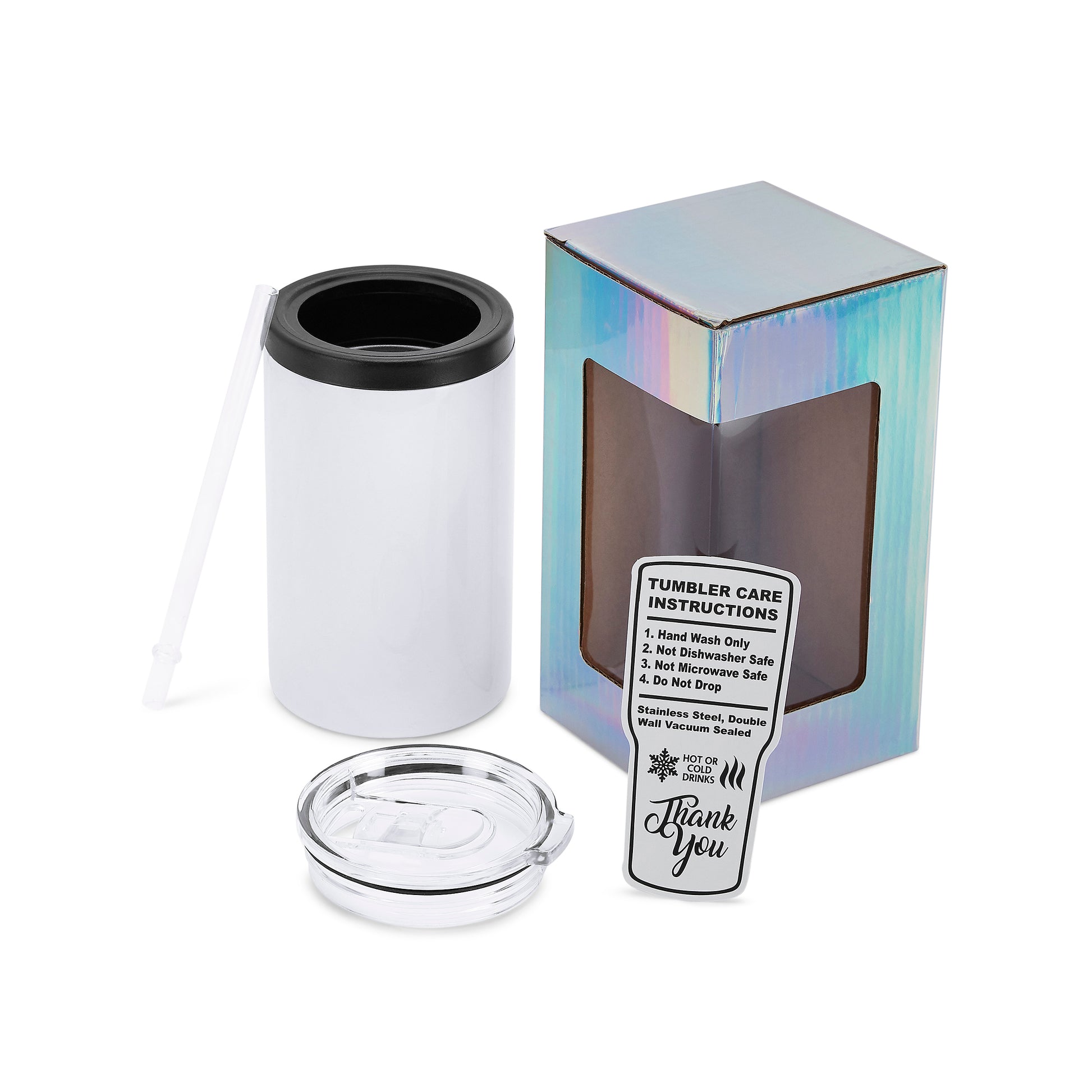 makerflo 12 oz Straight Wine Sublimation Blank Tumbler with Splash Proof  Lid , DIY Gifts, 1 Pc, White Color 
