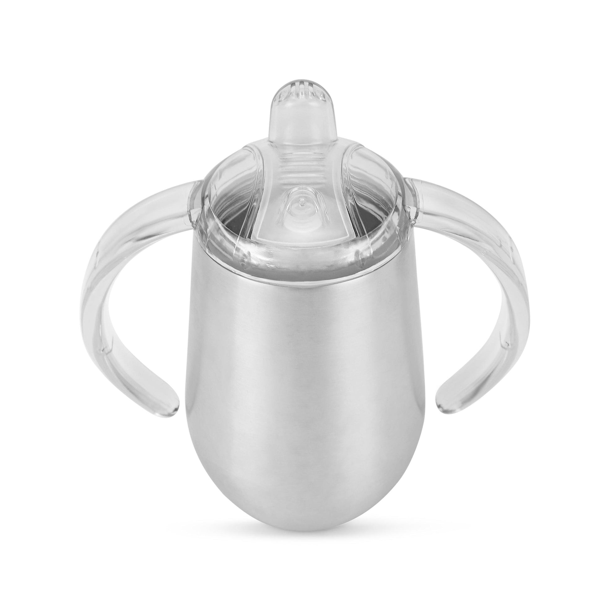 MakerFlo Crafts Straight Sippy Cup, with 2 Lid Options, Stainless Steel, 12oz