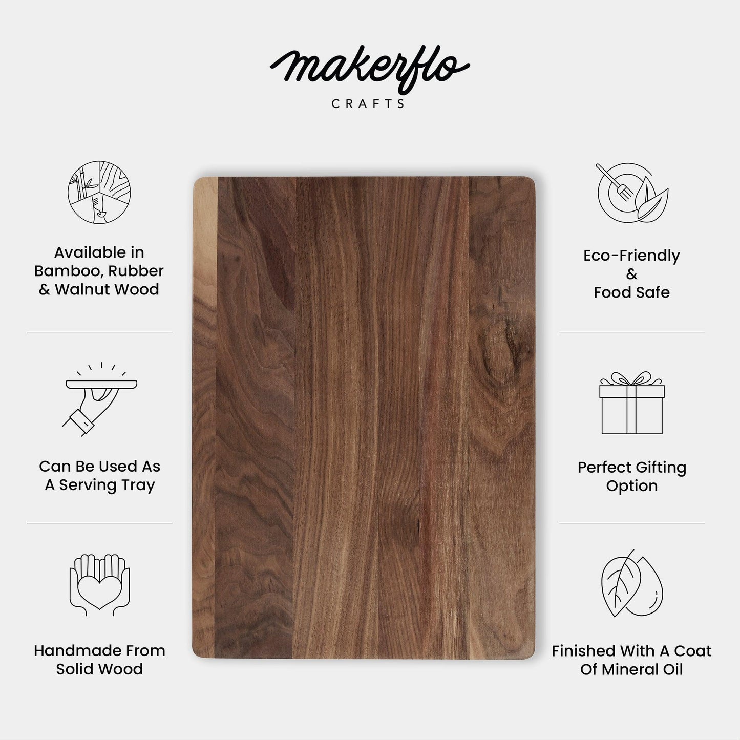 Walnut Wood Cutting Board – MakerFlo Crafts