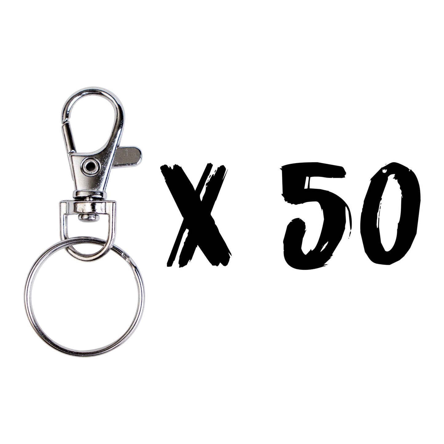 50ct - Assembled Keychain Rings with Lobster Clasp