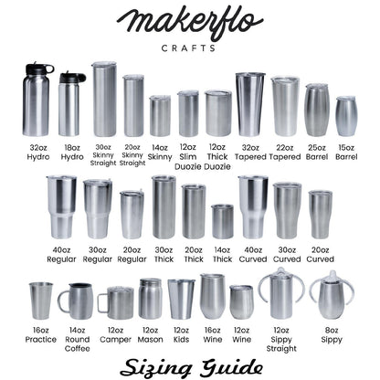 MakerFlo Crafts Skinny Tumbler, Stainless Steel, Case of 25, 20oz
