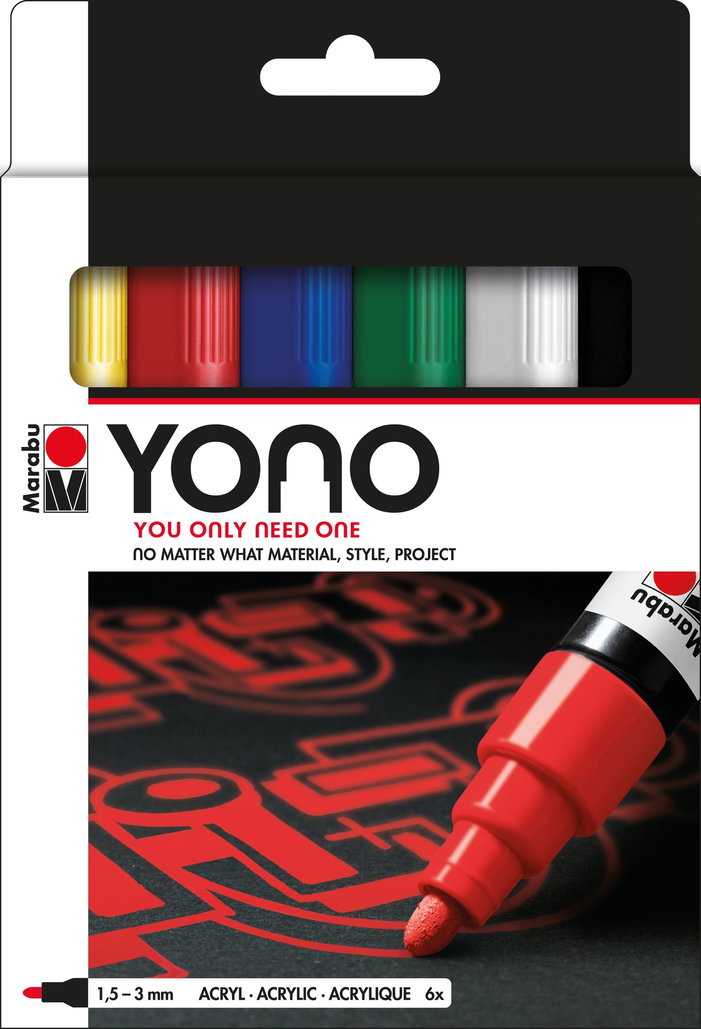 Marabu : Yono Marker : 0.5-5mm Chisel Tip : Rose Pink 033 - Marabu